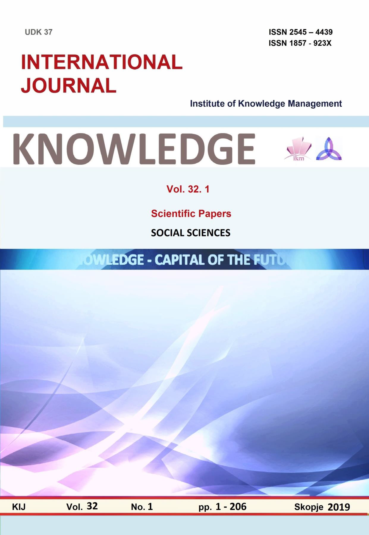 					View Vol. 32 No. 1 (2019): Knowledge International Journal
				