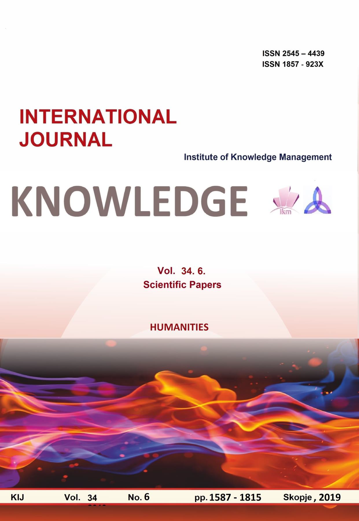 					View Vol. 34 No. 6 (2019): Knowledge without borders
				
