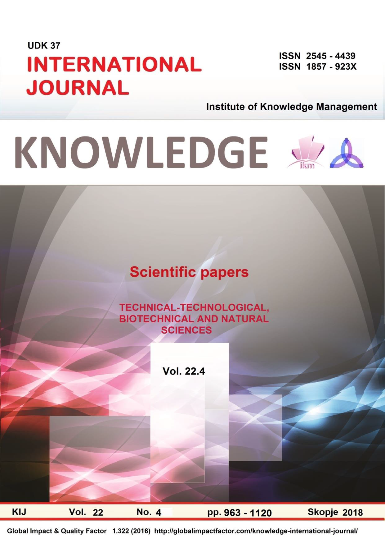 					View Vol. 22 No. 4 (2018): Knowledge without borders
				